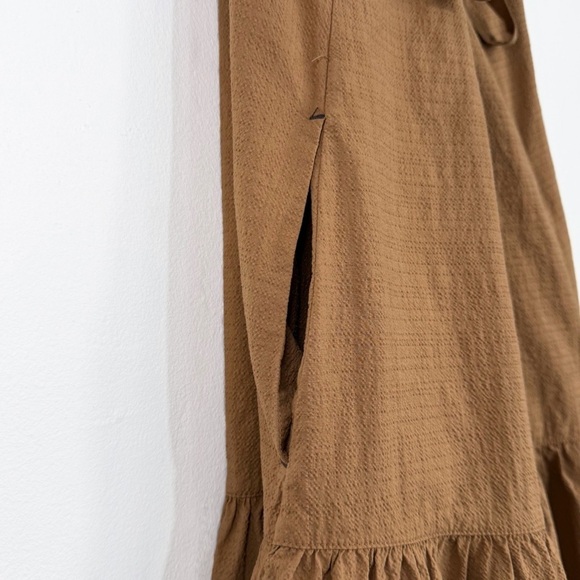 Everlane Pinafore Cotton Midi Cottagecore Tiered Summer Dress, Tan Brown size 2 - Picture 5 of 9